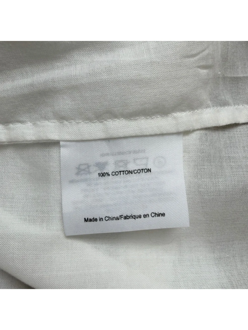 Tory Burch White Button-Up Shirt | Light Blue Trim Size 8